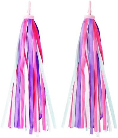 POBLON 1 Pair (2pcs) Kid’s Bike Streamers, Bicycle Tassel Ribbon Scooter Handlebar Decorations, Colorful Balance Bikes Accessories for Girls Boys