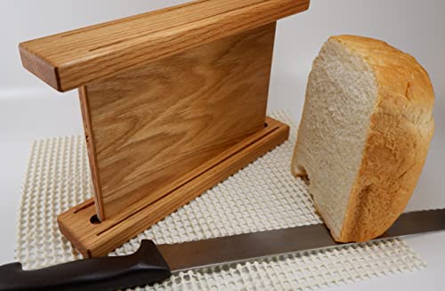 "Oak Mini" Horizontal Bread Slicing Guide 3/8+1/2-Inch Thick Slices Hand Crafted By Mystery Lathe In Lincolnton Ga #TOP4