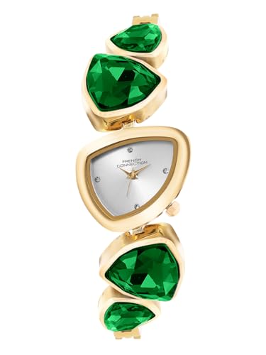 Image of French Connection Asymra Sunray Silver Dial with Crystal Bracelet Analog Watch for Women - FCN0205NGM
