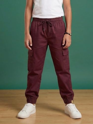 Image of KiddoPanti Boys 100% Twill Cotton Cargo Jogger Pants