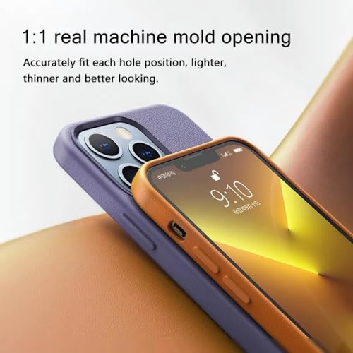 Étui en cuir magnétique iPhone 13 Pro Max marron - 3