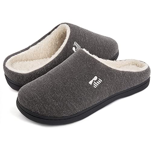 Rockdove Men's Sherpa Lined Memory Foam Clog Slipper, Size 11-12 Us Men, Grey #TOP4