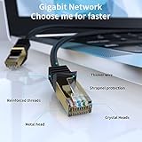 VOSGA Outdoor Cat 6 Ethernet Cable 30M/100 ft,FTP-550MHZ-Shielded CAT6 RJ45 Network LAN Waterproof Direct Burial Internet Cord 30M Round Black - Image 6