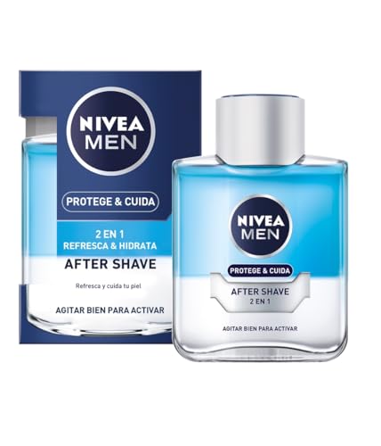 NIVEA MEN Protege & Cuida After Shave 2 en 1 Refresca & Hidrata en pack de 6 (6 x 100 ml), after shave hidratante y refrescante, bálsamo after shave y loción para hombre