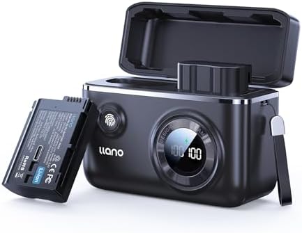 llano EN-EL15C Battery 2-Pack and 18W Fast Dual USB-C Charger with LED Display, 2400mAh Rechargeable Batteries for Nikon ZR Z8 Z6II Z7II D850 D780 D750 D500 D7500 Cameras