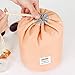 EUOW Travel Cosmetic Bags Barrel Makeup Bag,Women&Girls Portable Foldable Cases, Multifunctional Toiletry Bucket Bags Round Organizer Storage Pocket Soft Collapsible（Pink）