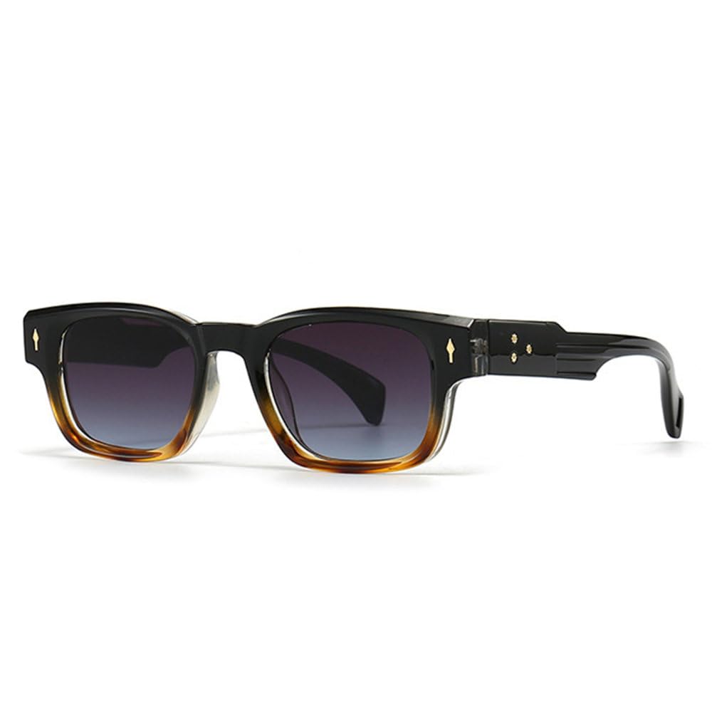 Retro-Sonnenbrille für Damen, modisch, Farbverlauf, UV400, Herren, Trend, Nieten, Punk-Sonnenbrille