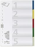  Durable Hunke & Jochheim Register, PP, blanko, farbige Taben, DIN A4, 210/220 x 297 mm, 5 Blatt (25er Pack  1-5)