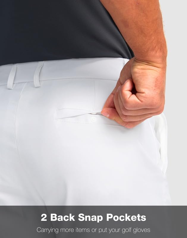 Men's Golf Shorts with 5 Pockets 11" Inseam Stretch Quick Dry Casual Work Dress Shorts for Men - Image 4