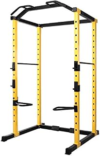 HulkFit 1000-Pound Capacity Multi-Function Adjustable Power Cage with J-Hooks and Dip Bars, Power