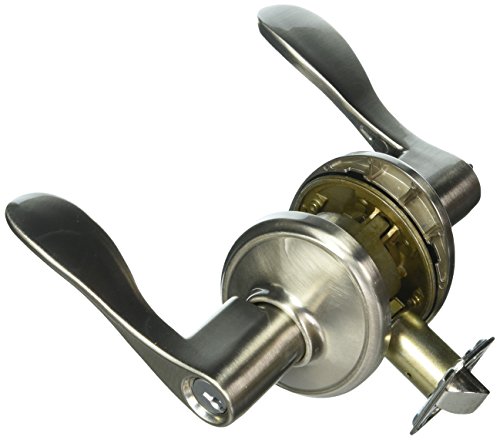 Crazy Deals Schlage Lock Company F51AACC619WKF F51A Accent 619 WKF Wakefield Deco Rose Entry Door Lock Satin Nickel