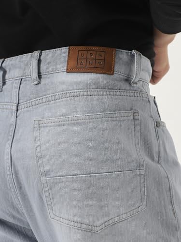 Image of Urbano Fashion Men's Loose Baggy Fit Washed Denim Jeans Non-Stretchable