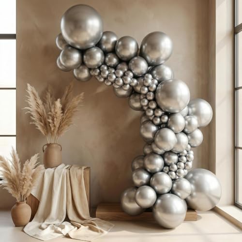 Image of Sempertex Reflex Silver Balloons, Latex, 11 Inch, 25 Pcs