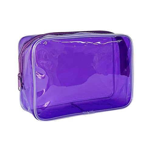 TotePrint Transparente PVC-Kulturbeutel in 1 leuchtenden Farben, große Kapazität (violett - 1PCS)