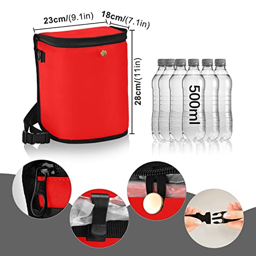 Image of Wudan Small Car Trash Can Red Accessories for Garbage Storage Organizer with Lid Waterproof Portable Auto and Truck Interior Seat Bin