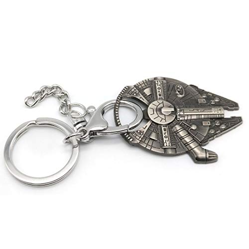 GARASANI Star Wars Spaceship Sign Keychain Cool Falcon Keyrings Alloy Pendant Keyring For Man Jewelry Accessor (Gray)