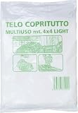 Sigill - Telo Copritutto, 110 gr, Dimensione 4x4 metri, Protettivo Antisporco Multiuso, Per Imbiancatura, Arredi, Auto e Moto, Copertura Resistente per Interno ed Esterno (Confezione da 5)
