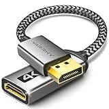 Warrky 4K DisplayPort to HDMI Adapter, Uni-Directional [Metal Case, Gold-Plated Pins] Display Port Source to HDMI Monitor Converter 1080P@120Hz Compatible for HP, AMD, NVIDIA. Male to Female
