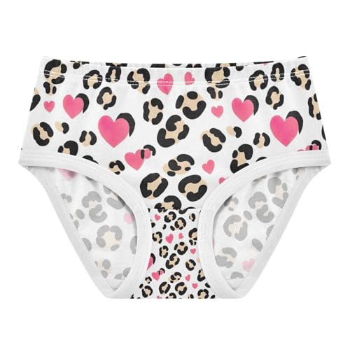 Black Beige Leopard Spots Toddler Girls Panties, Cotton Underwear Girls, 2T–8 Years
