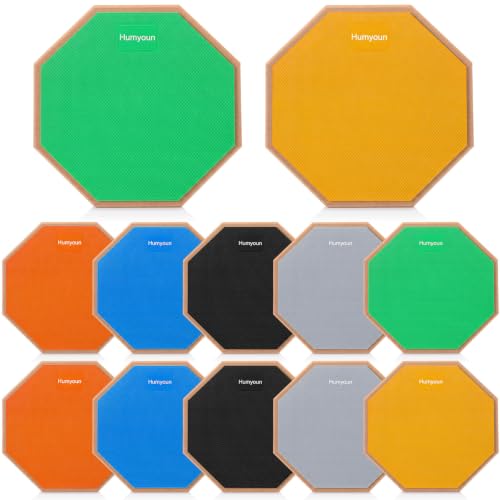 Humyoun 12 Pack 9 Inch Double-sided Drum Practice Pad Bulk, Silicone Surface Drumming Trainer for...