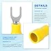 MECCANIXITY Insulated Fork Spade Connectors, 16-14AWG SV2-4 U-Type Tinned Copper Waterproof Fork Crimp terminals Connectors for Industrial Electrical Marine Wiring, Pack of 150 (Yellow)