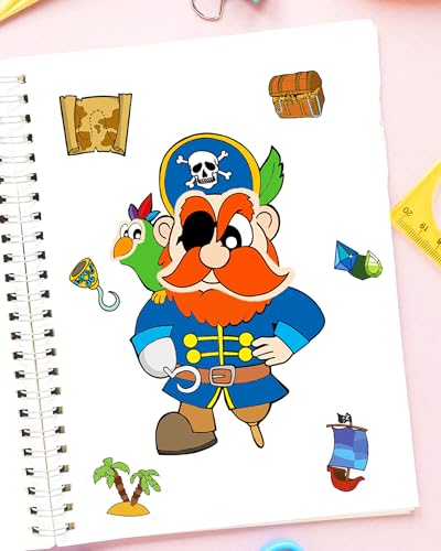Calcomanías de pirata Make a Face juego creativo sin pegamento para niños 3