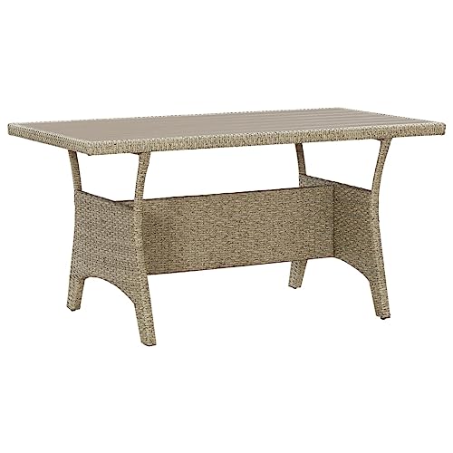 vidaXL Table de Jardin Table de Salle à Manger de Patio Meuble de Repas de Terrasse Table à Dîner d'Extérieur Gris 120x70x66 cm Résine Tressée