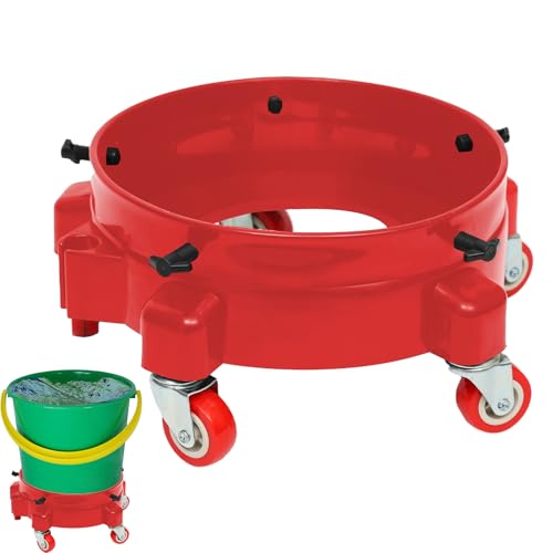 バケットバディカート - 頑丈な洗車バケットホイール、クリーニング缶カート、ポータブルペールローラー、ユーティリティ浴槽ホルダー、洗車ペールローラー |石材オイルグリース自動洗浄用ヘビーデューティ
