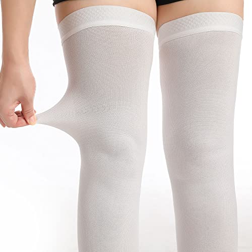 Doc Miller AE-THIGHHIGH-1520 Ted Hose Thigh High Anti Embolism Stockings For Women & Men, Hospital Style Surgical Stockings, Plus Size White Compression Socks 15-20Mmhg thumb #6