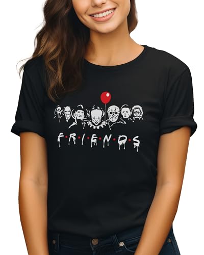 Asher's Apparel Friends of Horror T-Shirt | Funny Halloween Shirt | Costume Tee | Unisex Sizing (XX-Large, Black)