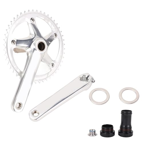 Pédalier BCD 144mm en aluminium argent, l'élégance de la performance mécanique pure