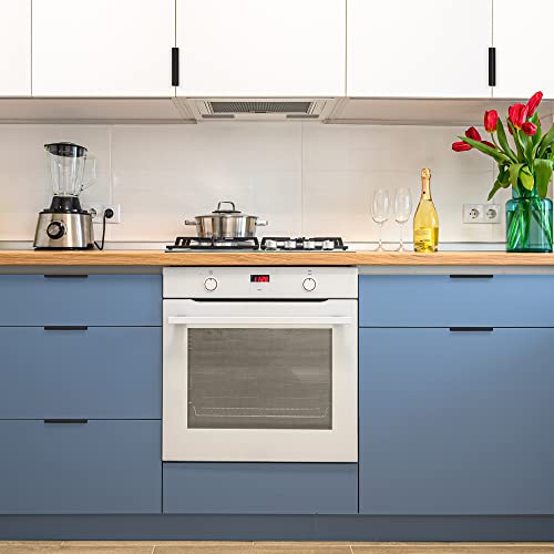 Image of 20 Pack Finger Pulls for Cabinets - 128mm /5in Hole Center Black Handles | 150mm /5.9 inch Overall Length, Edge Pulls, Concealed Tab Kitchen Drawers Pulls, Easy Install, Screws Included, Rust-Resistant