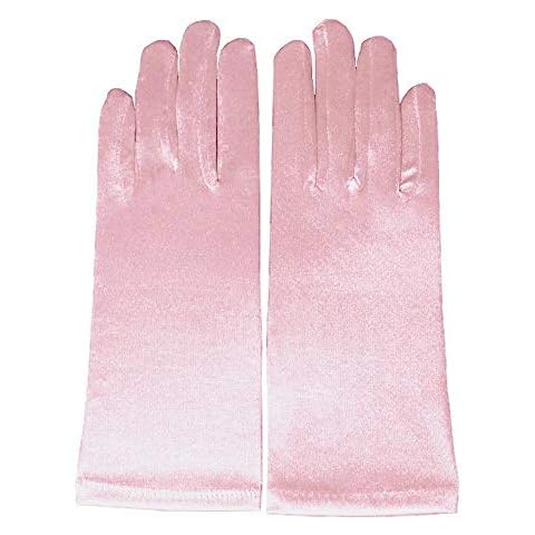 Miranda's Bridal Women's Wrist Length Formal Satin Gloves Pink Cover
