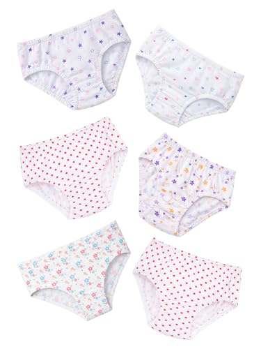 Image of BODYCARE Kids Girls Panty Ultrasoft Underwear 100% Cotton Multicolor Soft Comfortable | Skin Friendly | Innerwear Pack of 6 Print May Vary