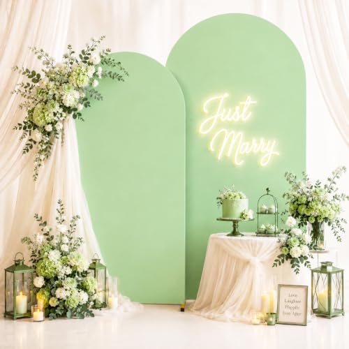 Image of 2 Pack Arch Backdrop Stand and Cover Set (7.2FT /6FT), Balloon Arch Stand