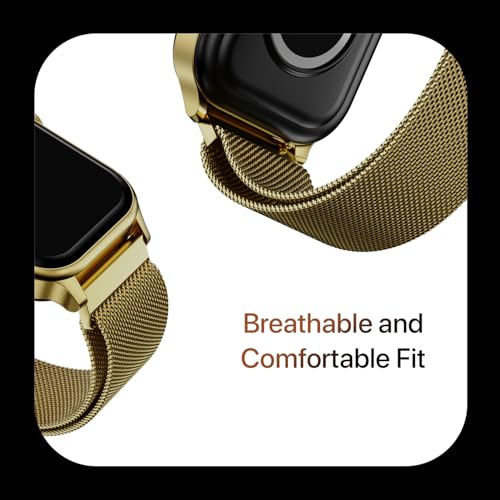 Image of Fire-Boltt Rise Round Smart Watch 1.85″ HD Display with Bluetooth Calling, Rotating Crown, AI Voice Assistant, SpO2 & Heart Rate Monitor, 120+ Sports Modes, IP67 Waterproof Metal Smartwatch - Gold