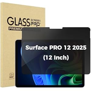 ProCase Privacy Schutzglas für Microsoft Surface Pro 12 Zoll 2025, Anti-Spy Screen Protector 9H Gehärtetes Glas Sichtschutz für 12" Surface Pro 2025, Blickschutz Display Schutz Folie