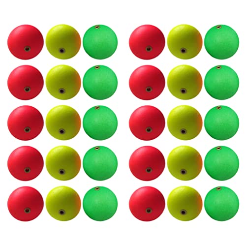 30pcs Fishing Floats Balls Foam Lure Float Balls Drift Ball Strike Indicator Fishing Tackle Foam Indicator Fishing Accessory (24mm)
