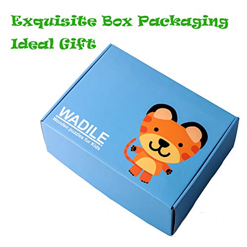 WADILE Toddler Puzzles Wooden Jigsaw Early Education Enlightenment Puzzle Puzzle Small Wooden Peg Toy Alphanumeric Animal Dress Up Shape
