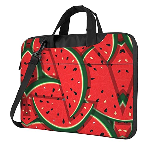 Sacoche ordinateur 14" vacances plage et mer rouge pastèque pour le télétravail