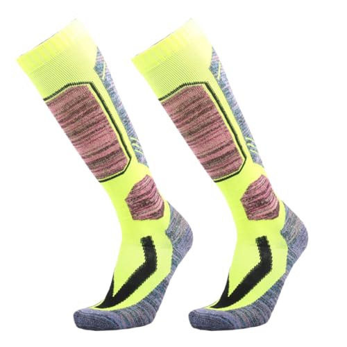 GRABAGECAN 1 Pair Ski Socks Mens & Women Warm Winter Cotton Ski Socks for Skiing & Snowboarding, Knee-high Ski Calf Socks