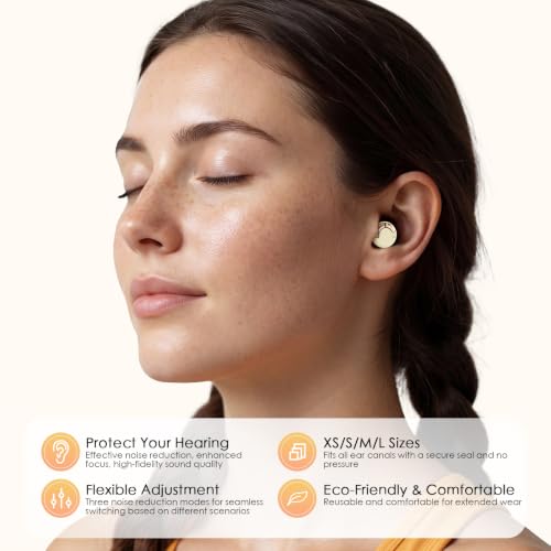 Image of Adjustable High Fidelity Concert Ear Plugs, Hearing Protection | 3 Noise Reduction Modes, Reusable Earplugs for Concerts, Rave, Sporting Events, Musicians, etc., 4 Ear Tip Sizes (XS /S /M /L)