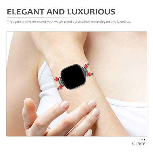 ULTECHNOVO Aço Inoxidável Do Vintage Ágata Bead Wrist Band Compatível para