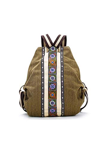 ACAMPTAR Tribal Ethnic Canvas Damen Rucksack...