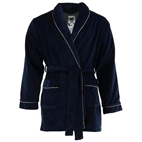Ascentix Men's Velour Smoking Jacket, Navy Cover