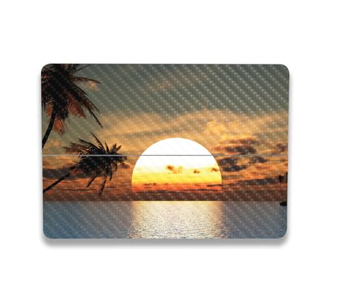Image of MightySkins Carbon Fiber Skin Compatible with Microsoft Surface Laptop Studio 2 (2023) Full Wrap Kit - Tropical Sunset | Protective, Durable Textured Carbon Fiber Finish | Made in The USA