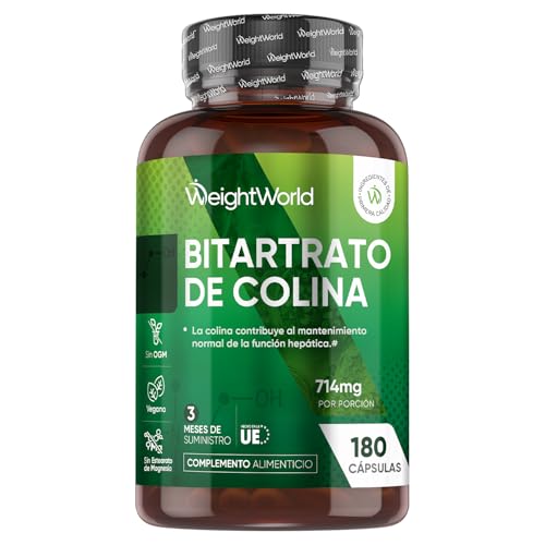 Bitartrato de Colina 714mg, 180 Cápsulas, 3 Meses de Suministro