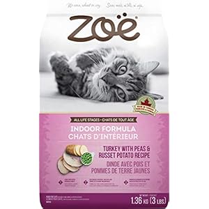 Zoe Dry Cat Food, Indoor Formula, Turkey with Peas & Russet Potato Recipe, 1.36 kg