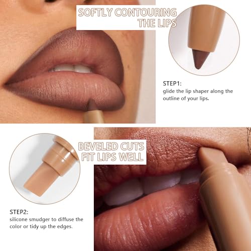 Image of SUAKE Plump Matt Lipstick Lipliner Pencil Pack,Waterproof Crayon with Silicone Smudger for Define Contours & Sculpting Lip, Longwear Moisture Smooth Creamy Formula for Lip Makeup-02 Wine