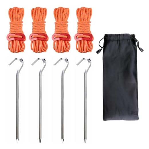 Reflective Guy Ropes and Tent Pegs Set
